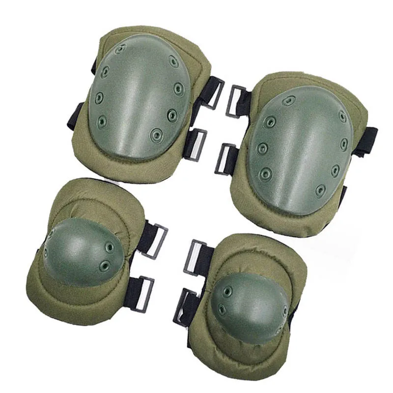Hard Shell Shockproof Knee Elbow Pads — Black — Tactical Gloves & Protection