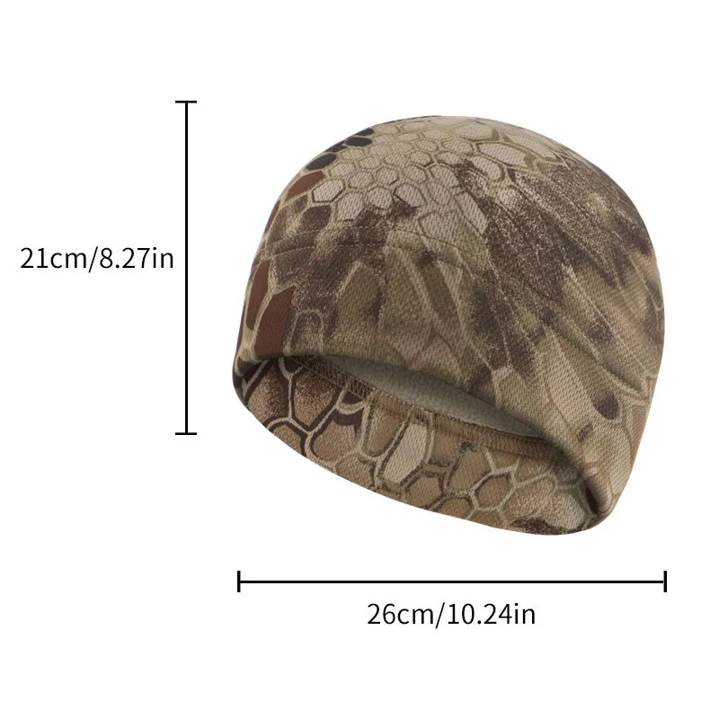 Fleece Beanie Winter Tactical Hat — Black view 3