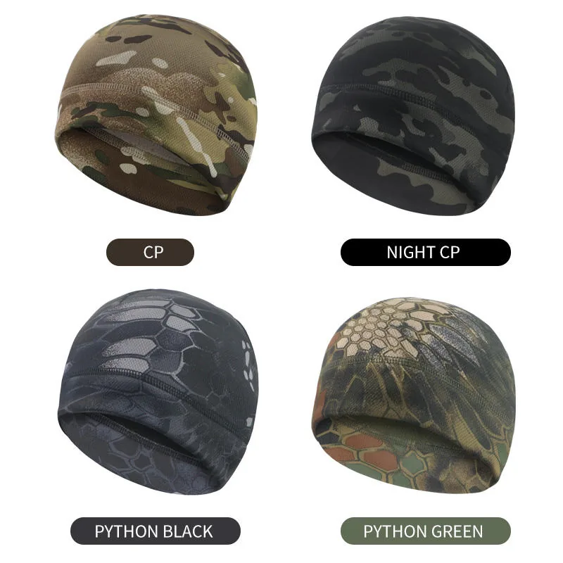 Fleece Beanie Winter Tactical Hat — Black view 4