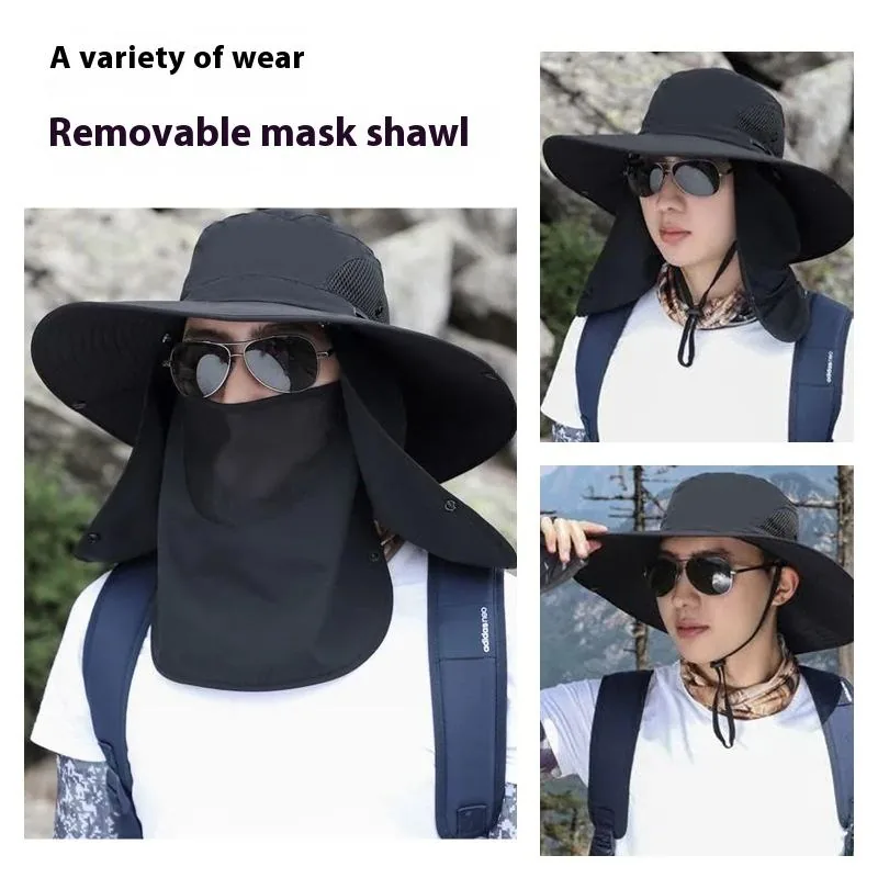 Detachable Full Face Sun Hat — Camo view 2