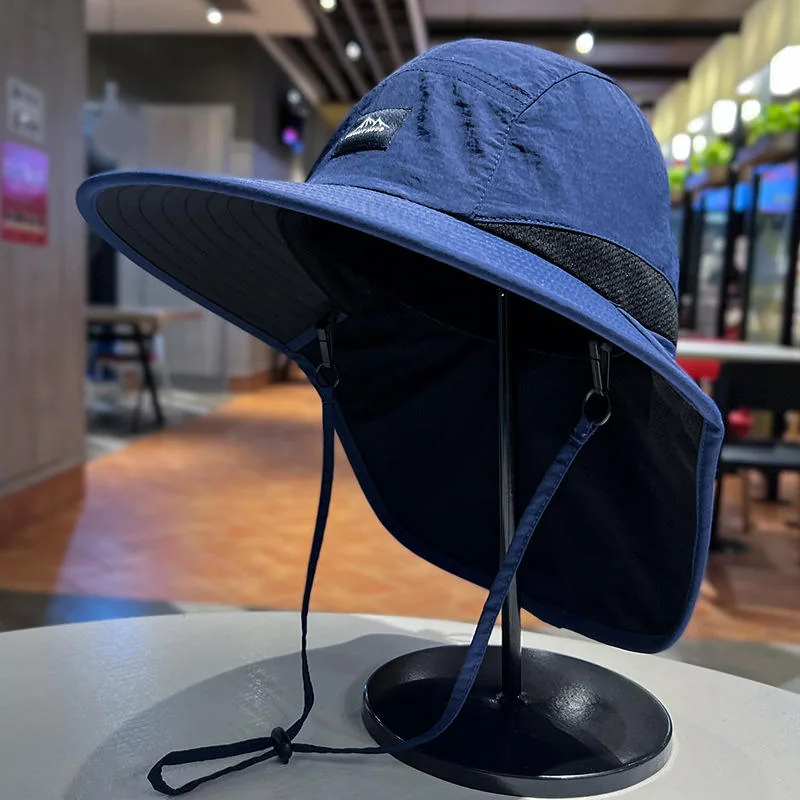 UV Protection Sun Hat Shawl — Black view 2