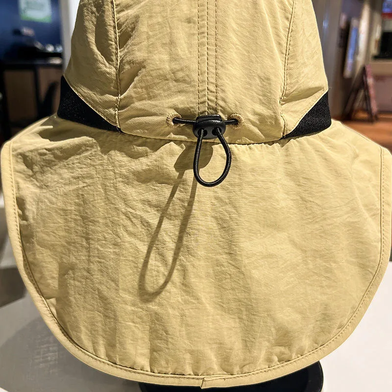 UV Protection Sun Hat Shawl — Black view 4