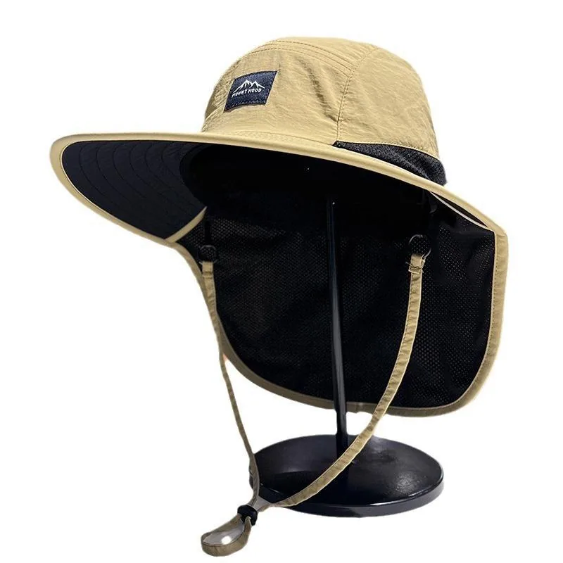 UV Protection Sun Hat Shawl — Black view 5