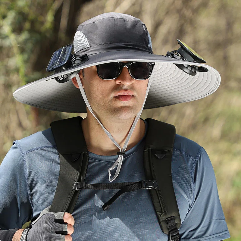 Summer Fishing Hat with Fan — Camo — Beanies & Winter Hats