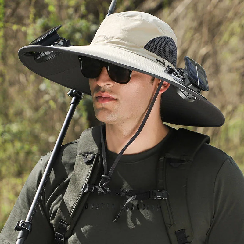 Summer Fishing Hat with Fan — Camo view 4