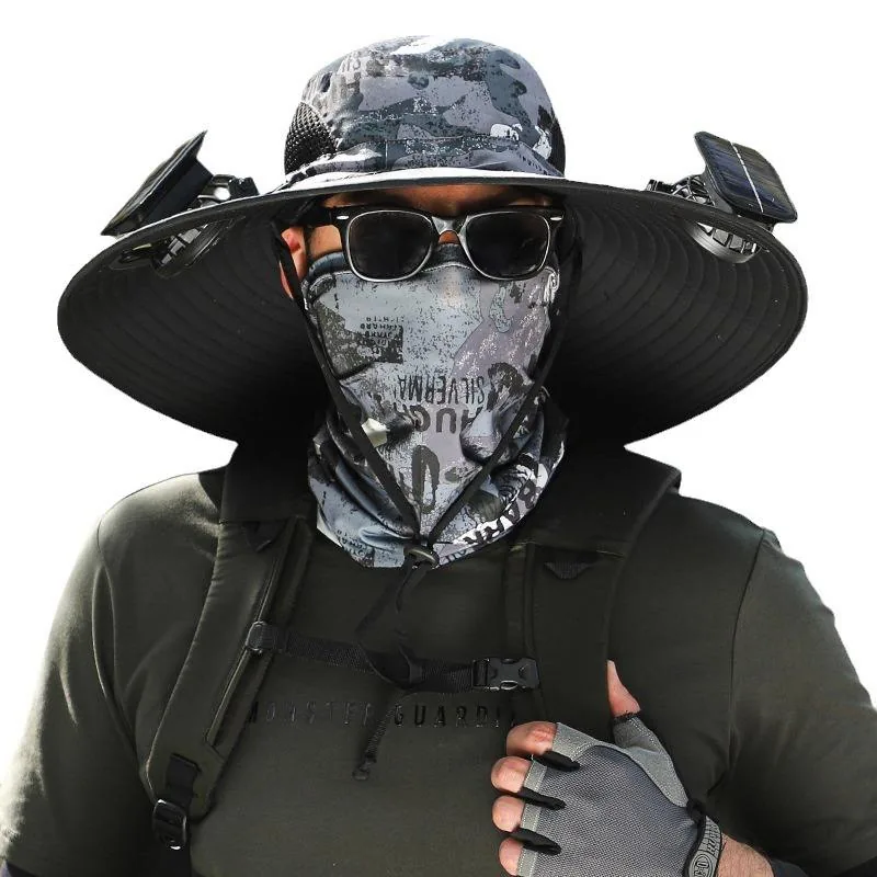 Summer Fishing Hat with Fan — Camo view 5