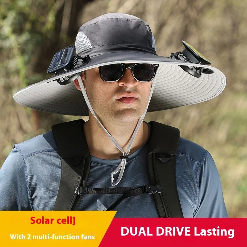 Summer Fishing Hat with Fan — Camo view 6