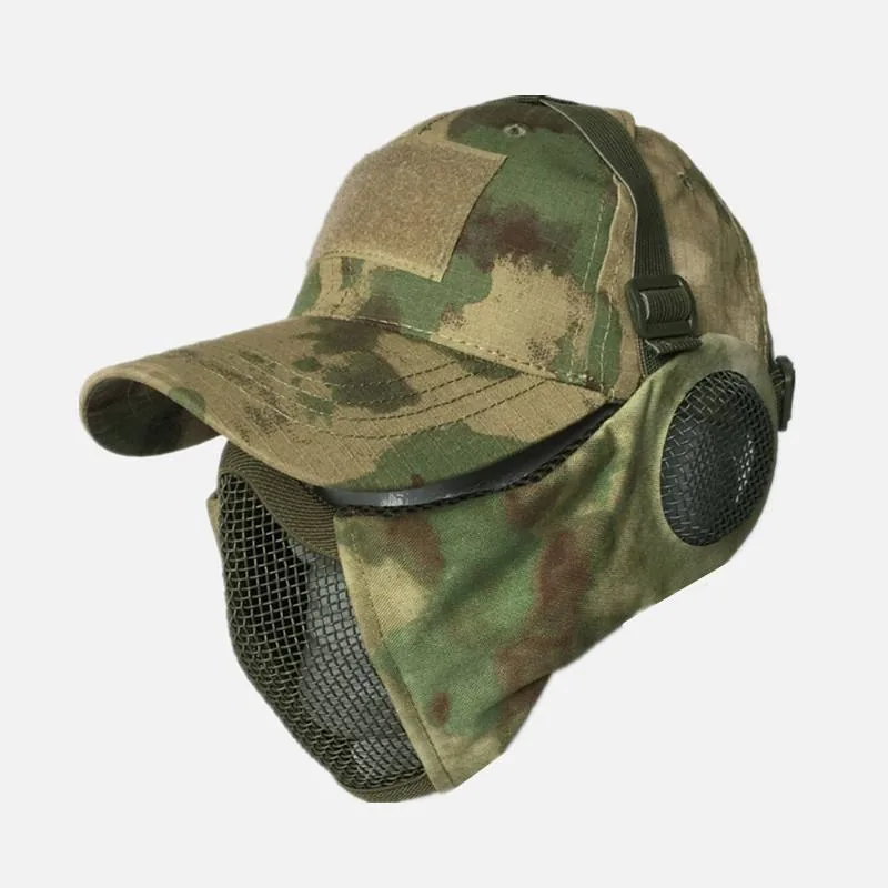 Wire Half Face Mask Baseball Cap — Black — Beanies & Winter Hats