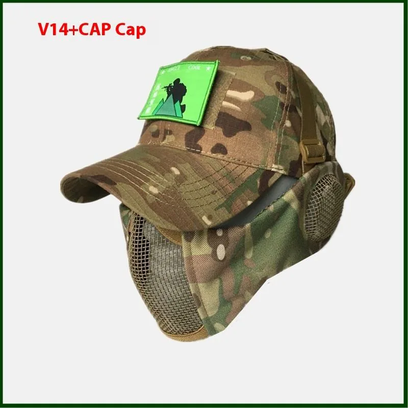Wire Half Face Mask Baseball Cap — Black view 2