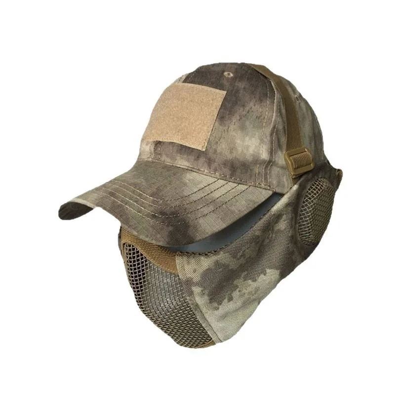 Wire Half Face Mask Baseball Cap — Black view 5