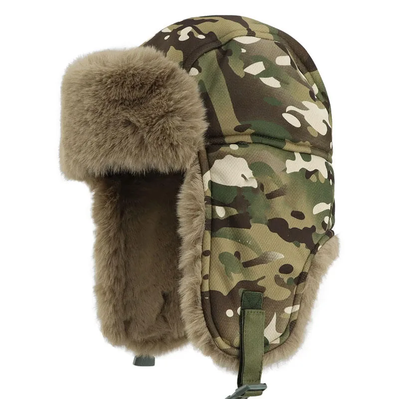 Lei Feng Winter Fleece Camouflage Hat — Camo — Beanies & Winter Hats