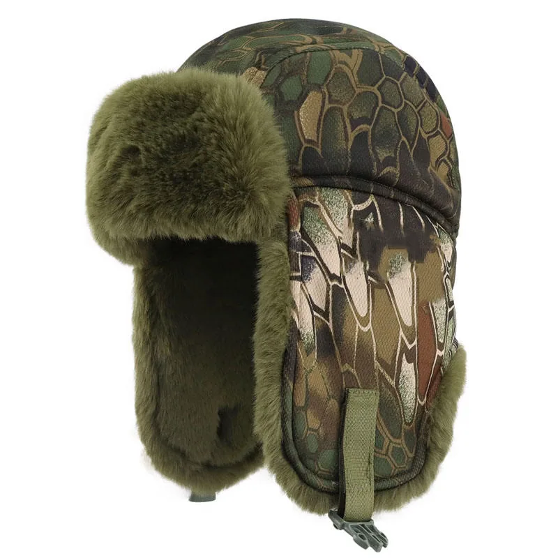 Lei Feng Winter Fleece Camouflage Hat — Camo view 3