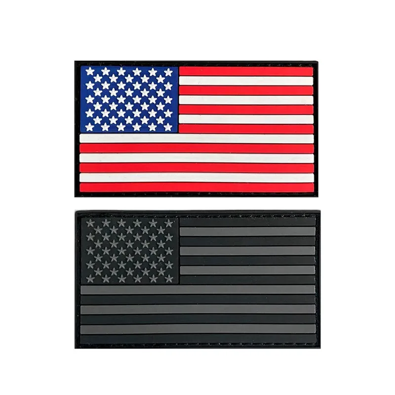 Custom Country Flag PVC Patch Label — ID Patches & Name Tapes
