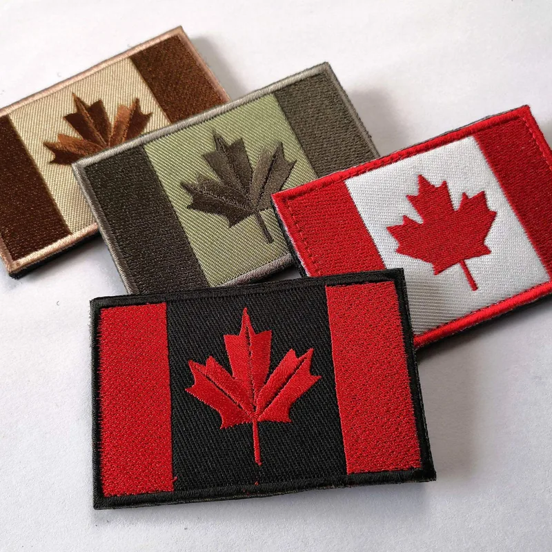 Custom Embroidered USA Canada Flag Patch — ID Patches & Name Tapes