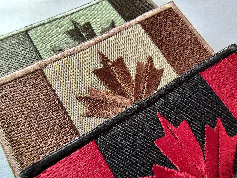 Custom Embroidered USA Canada Flag Patch view 2