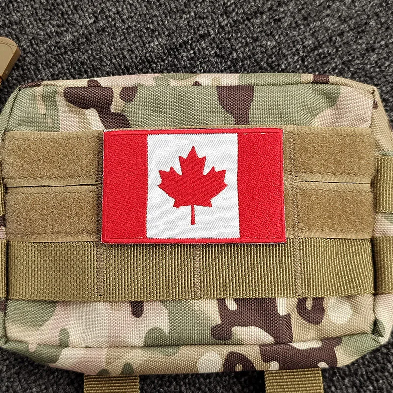 Custom Embroidered USA Canada Flag Patch view 4