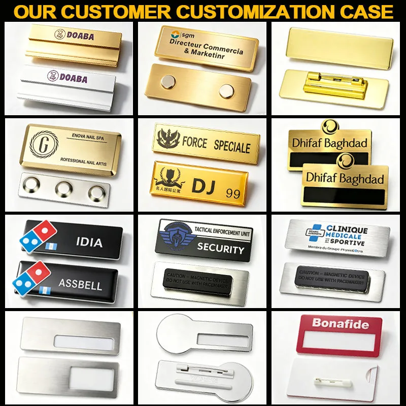 Custom 3D Logo Metal Magnetic Name Badge view 2