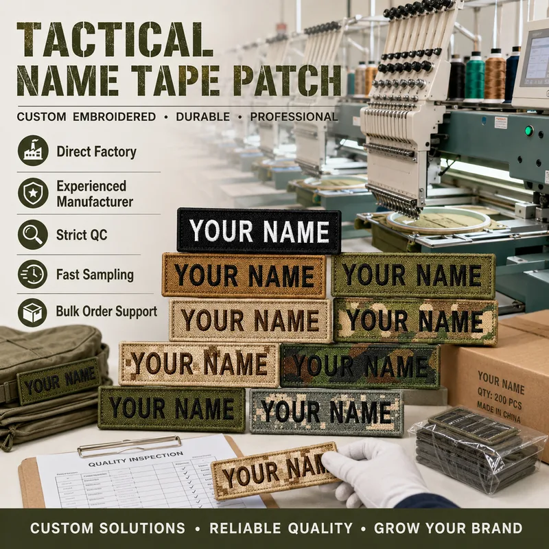 Custom Embroidered Name Tape with Hook Loop view 6