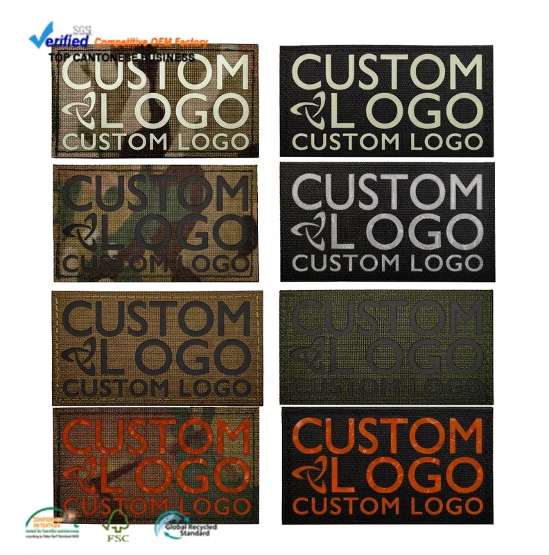 Custom Hook Loop Laser Cut Glow IR SWAT Tactical Patch — ID Patches & Name Tapes