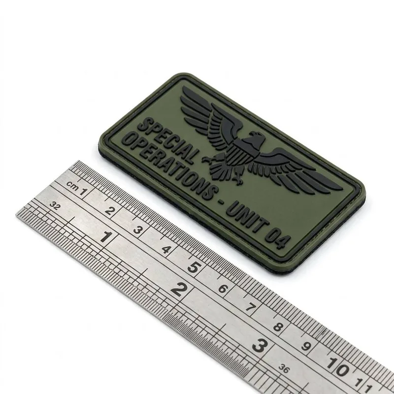 Professional Custom 3D PVC Rubber Tactical Morale Badge with Velcro view 2