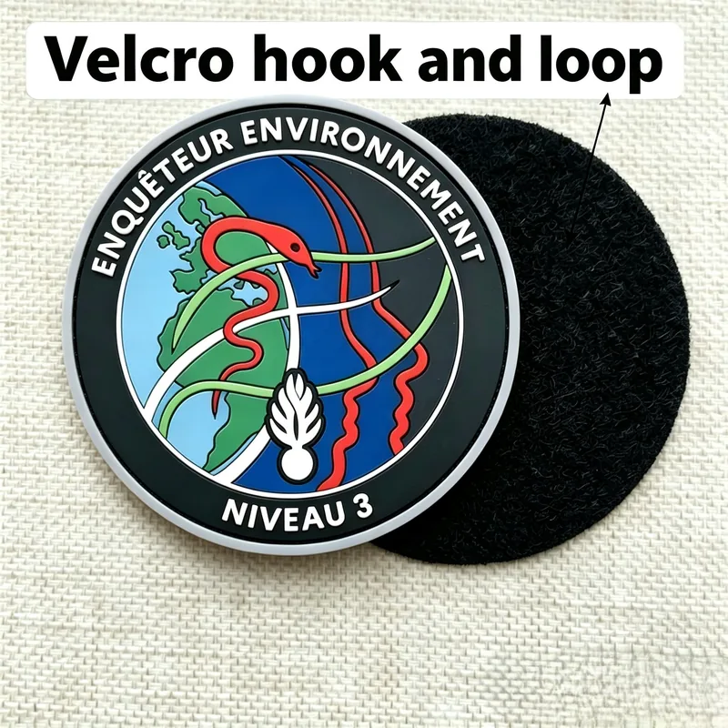 High Quality OEM PVC Morale Patch Soft Rubber Hook and Loop Badge view 3