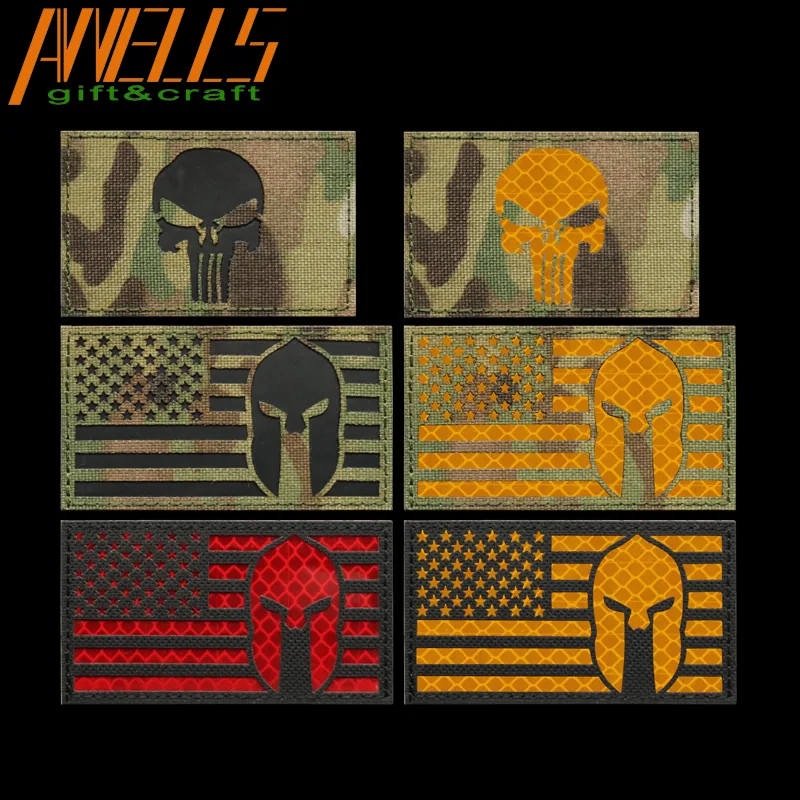 Multicam US Flag IR Reflective Tactical Hook and Loop Reverse Patch — Morale Patches
