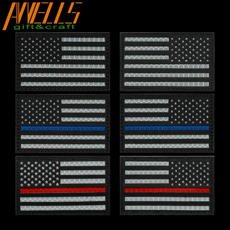 Multicam US Flag IR Reflective Tactical Hook and Loop Reverse Patch view 3