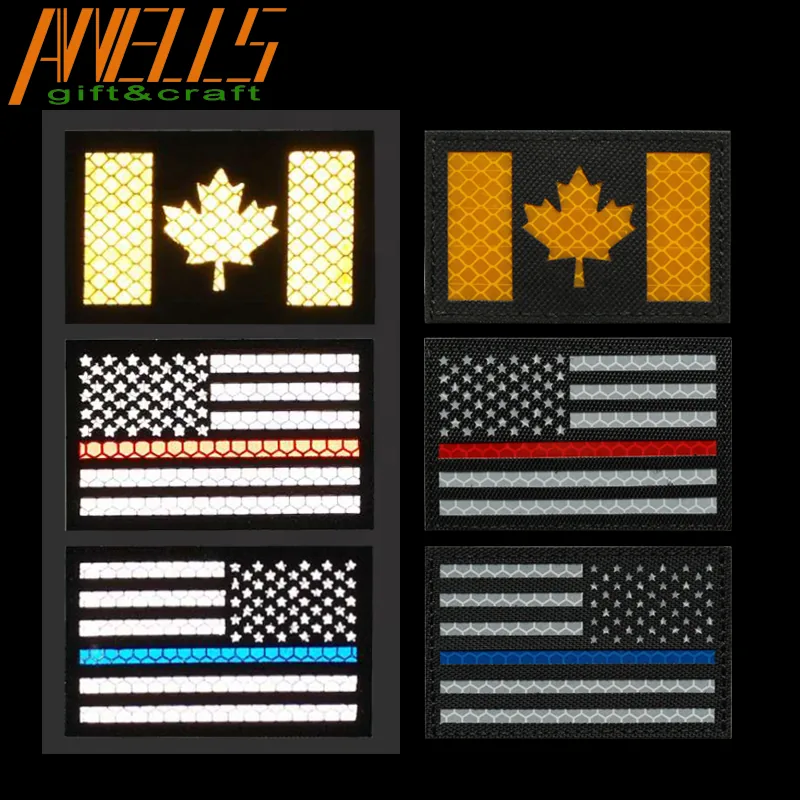 Multicam US Flag IR Reflective Tactical Hook and Loop Reverse Patch view 6