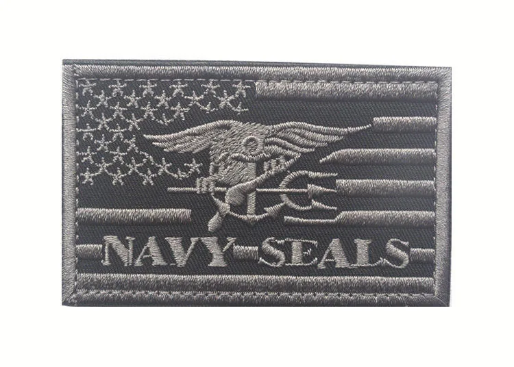 3-Color US Navy SEALs Embroidered Cloth Hook and Loop Tactical Morale Patch view 4