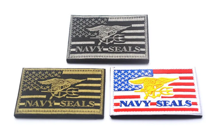 3-Color US Navy SEALs Embroidered Cloth Hook and Loop Tactical Morale Patch view 6