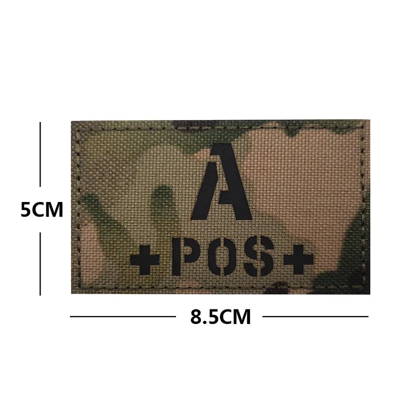 Multicam CP Camouflage IR Reflective Hook and Loop Blood Type Identification Patch view 4
