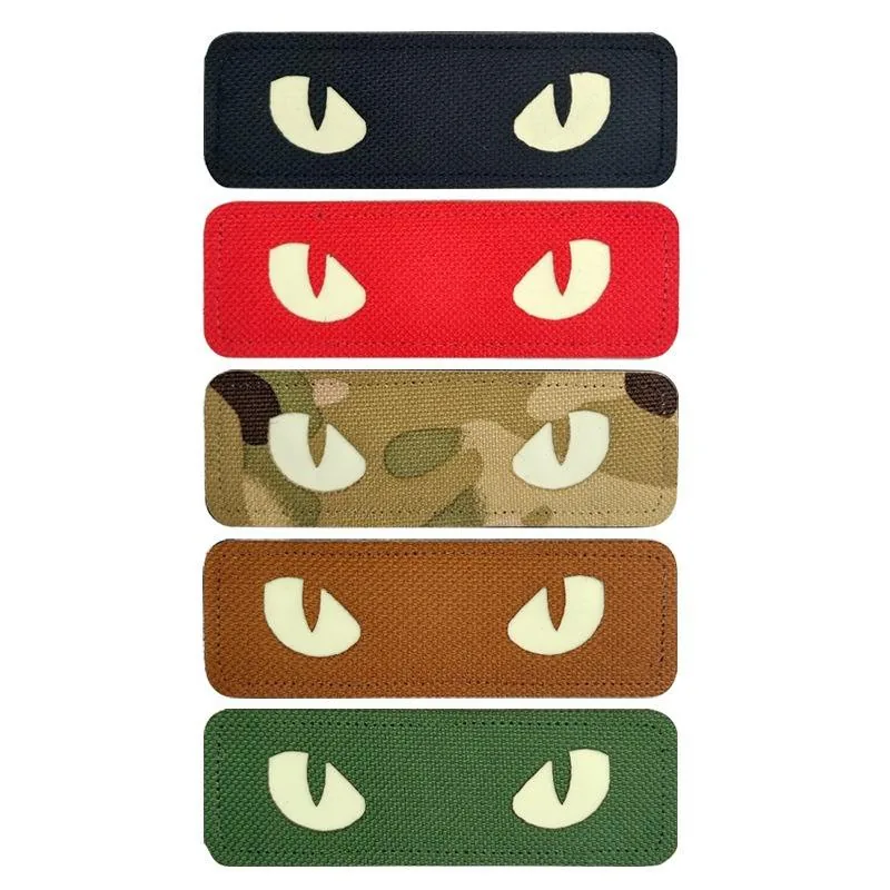 Custom Luminous Cat-Eye IR Reflective Tactical Patch with Velcro for Outdoor Bags view 2