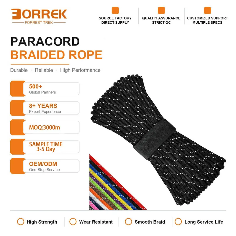 Reflective 550 Paracord Rope 4mm 7-Strand — Survival & Outdoor Tools