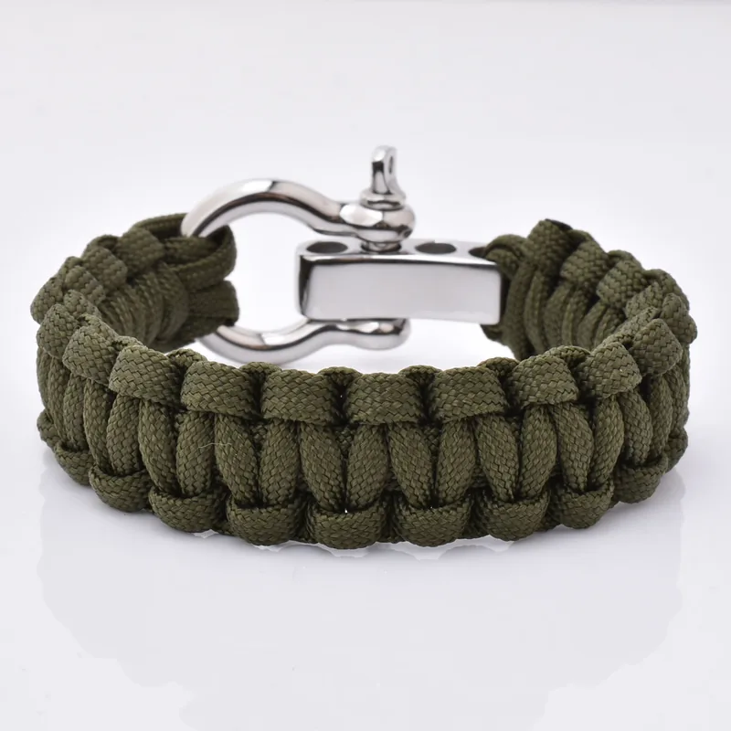 Trendy Mens 550 Paracord Bracelet with Adjustable Stainless Steel Buckle view 2