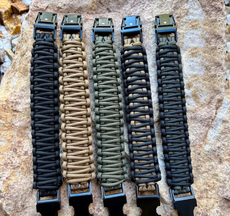 Customizable Color and Logo Paracord Survival Bracelet with Buckle view 2