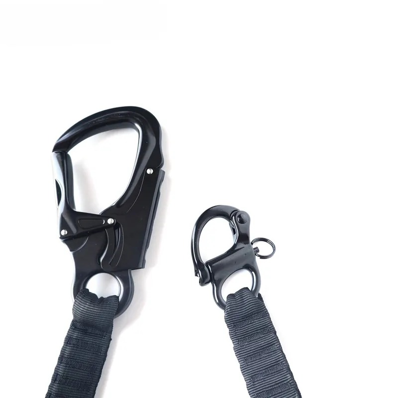 OEM Outdoor Tactical Elastic Safety Lanyard with Dual 316 Stainless Hooks view 2