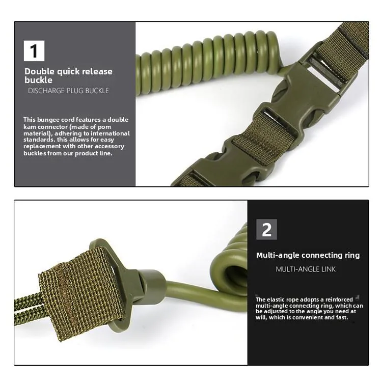 Multi-Functional Tactical Nylon Spring Lanyard 55-150 cm view 4
