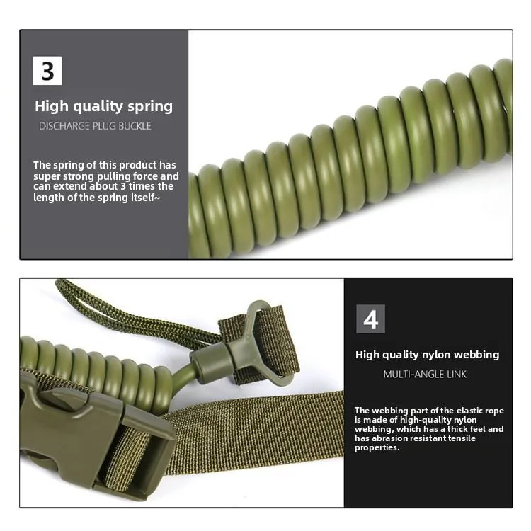 Multi-Functional Tactical Nylon Spring Lanyard 55-150 cm view 5