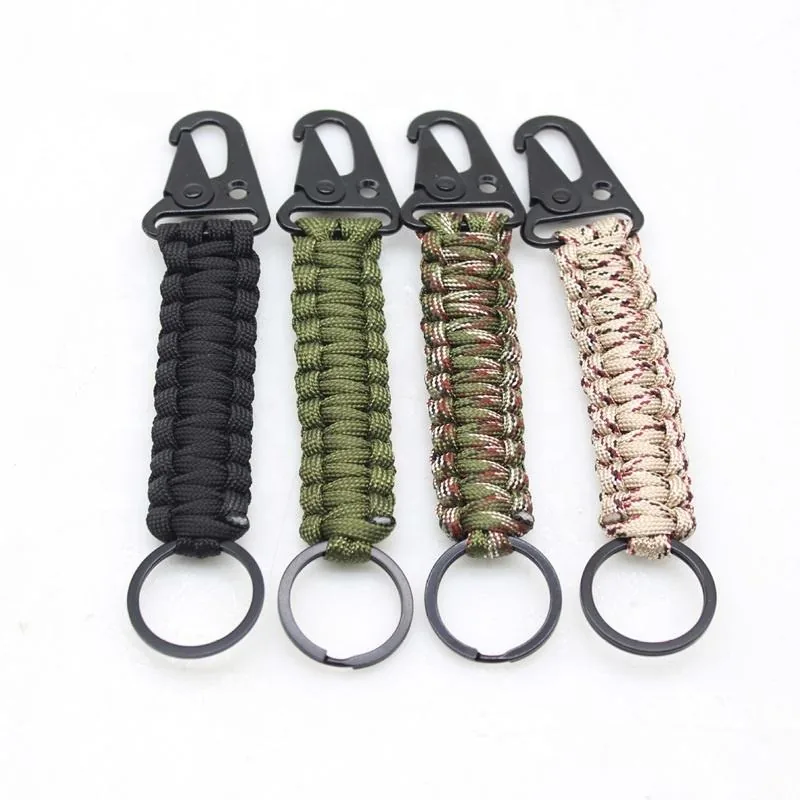 7-Core Paracord Carabiner Survival Keychain Woven Lanyard — Survival & Outdoor Tools