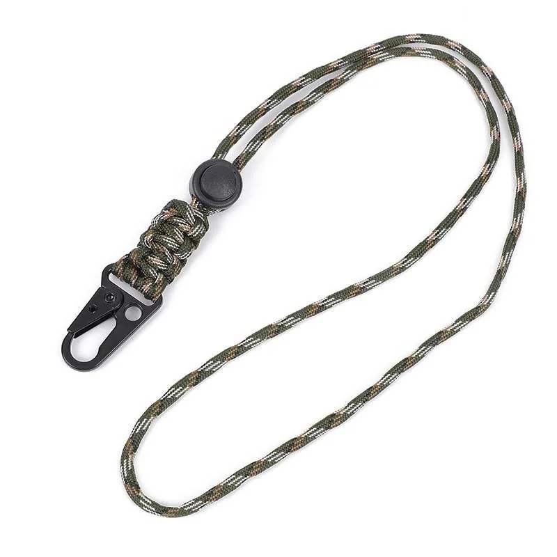 Adjustable Braided Survival Paracord Neck Lanyard with Carabiner — Survival & Outdoor Tools