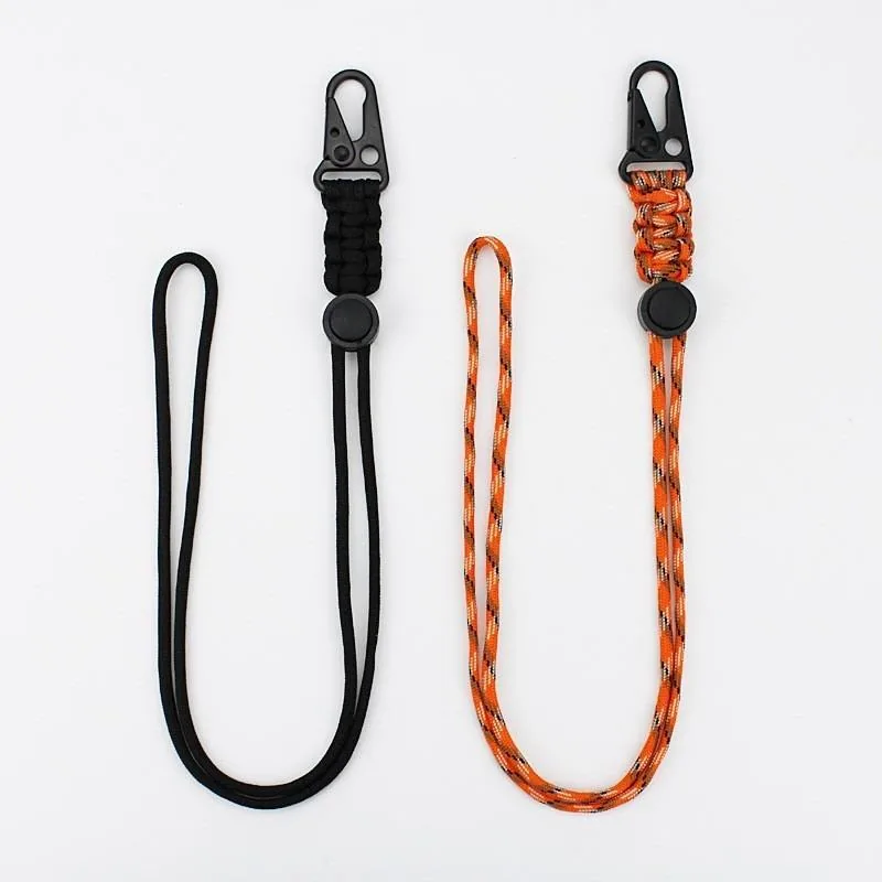 Adjustable Braided Survival Paracord Neck Lanyard with Carabiner view 3