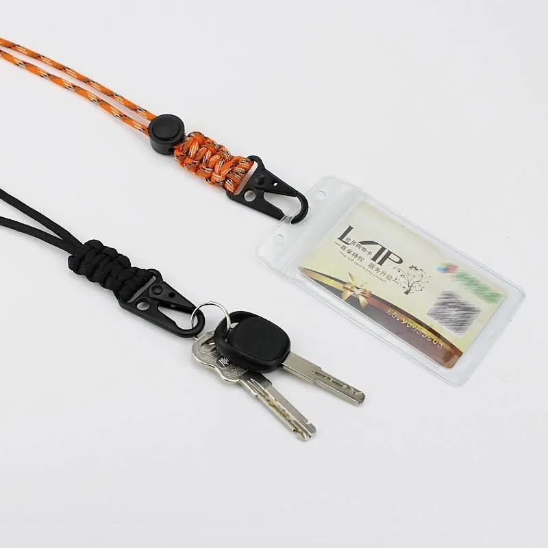 Adjustable Braided Survival Paracord Neck Lanyard with Carabiner view 4