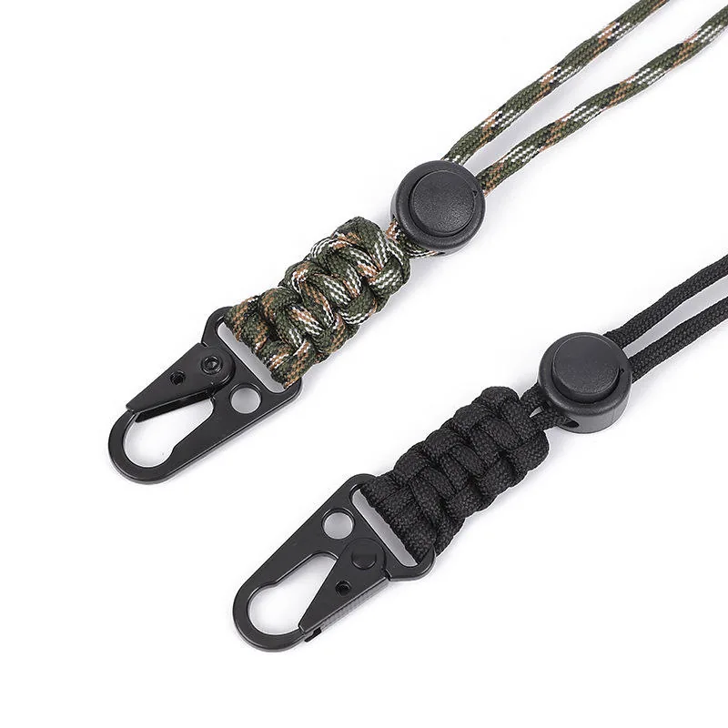 Adjustable Braided Survival Paracord Neck Lanyard with Carabiner view 6