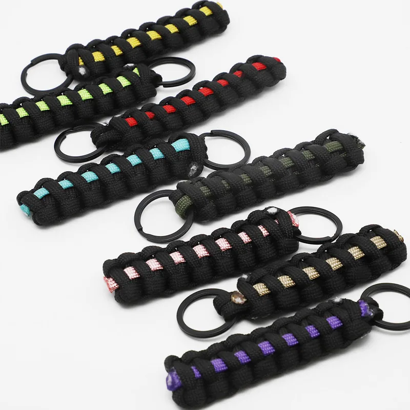 Custom Outdoor Paracord Keychain with Carabiner Hand-Knotted — Survival & Outdoor Tools