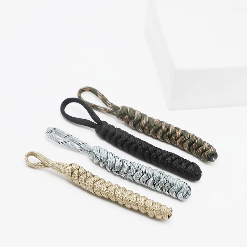 Custom Outdoor Paracord Keychain with Carabiner Hand-Knotted view 3