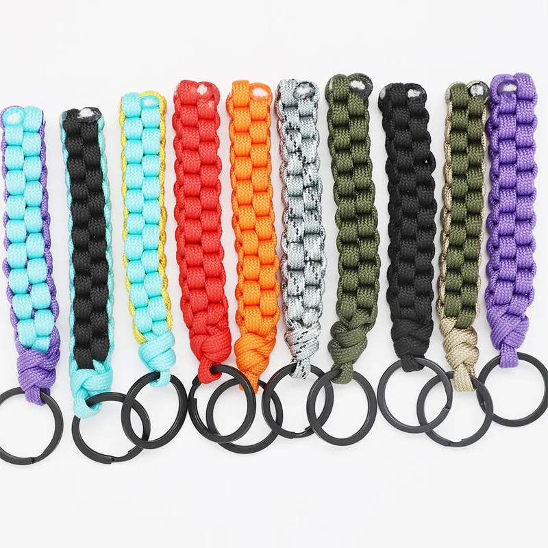 Custom Outdoor Paracord Keychain with Carabiner Hand-Knotted view 5