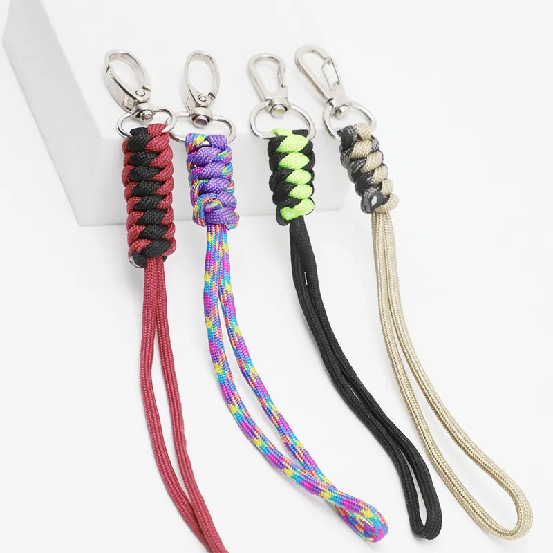 Custom Outdoor Paracord Keychain with Carabiner Hand-Knotted view 6