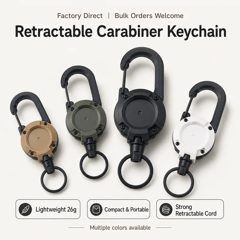 Telescopic Steel Wire Carabiner Retractable Keychain Lanyard — Survival & Outdoor Tools