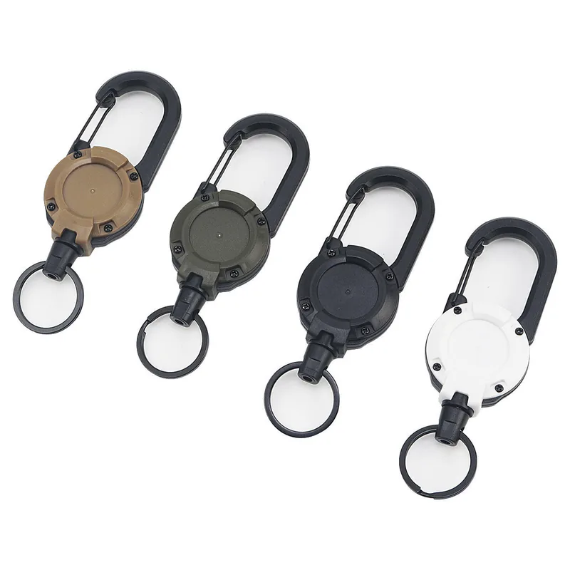 Telescopic Steel Wire Carabiner Retractable Keychain Lanyard view 4