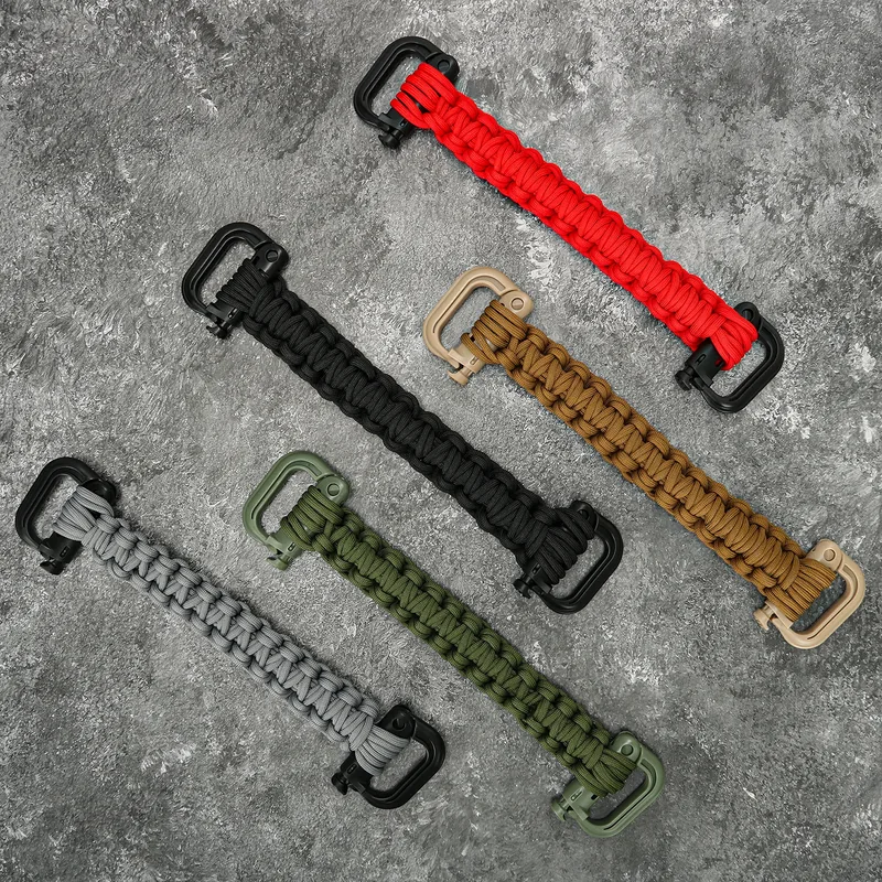 Tactical Paracord Keychain Lanyard with Carabiner Clip — Survival & Outdoor Tools